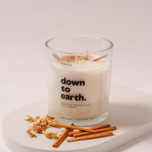 Grounding soy candle with sandalwood, ylang‑ylang, and vanilla blend in 300ml jar