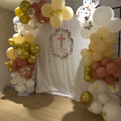 “Christening celebration designed by Hiraya featuring soft tones, delicate décor, and cohesive event styling.”